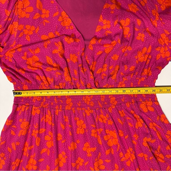 NEW! Draper James RSVP Hot Pink Orange Floral Wrap Top Fit Flare Dress 2X - Picture 12 of 16